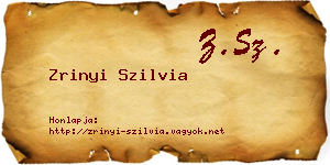 Zrinyi Szilvia névjegykártya